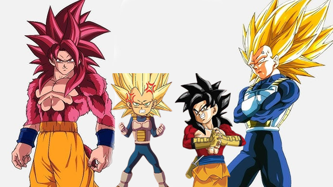 Dragon Ball Daima SSJ 4 e Vegeta SSJ 3