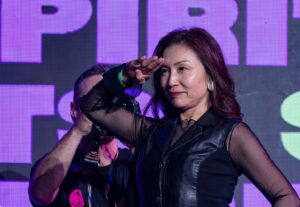 Mika Chiba, atriz e cantora japonesa, intérprete de Tomoko em Cybercop, durante o Anime Friends 2026
